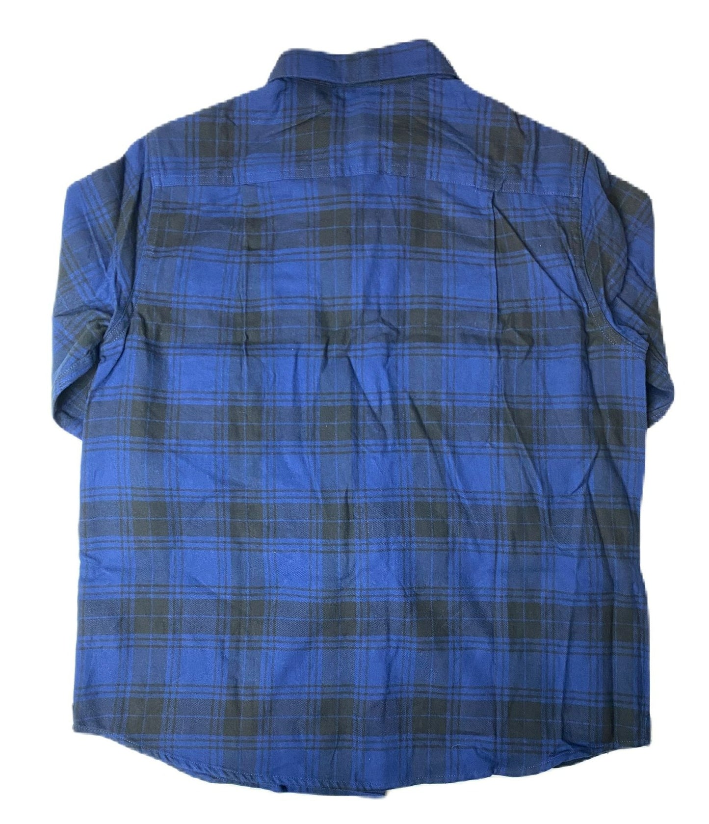 Women's Dark Blue Plaid Button Up Shirt - M