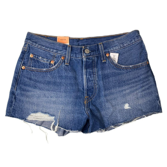 Women's Blue Straight Leg Denim Shorts - 27