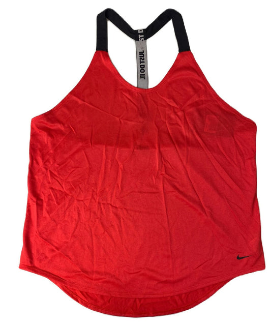 Women's Red Loose Fit Athletic Sleeveless Shirt - XL