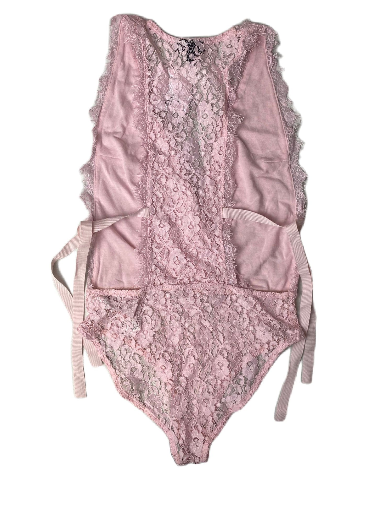 Women's Pink Lace Lingerie One Piece  - 0