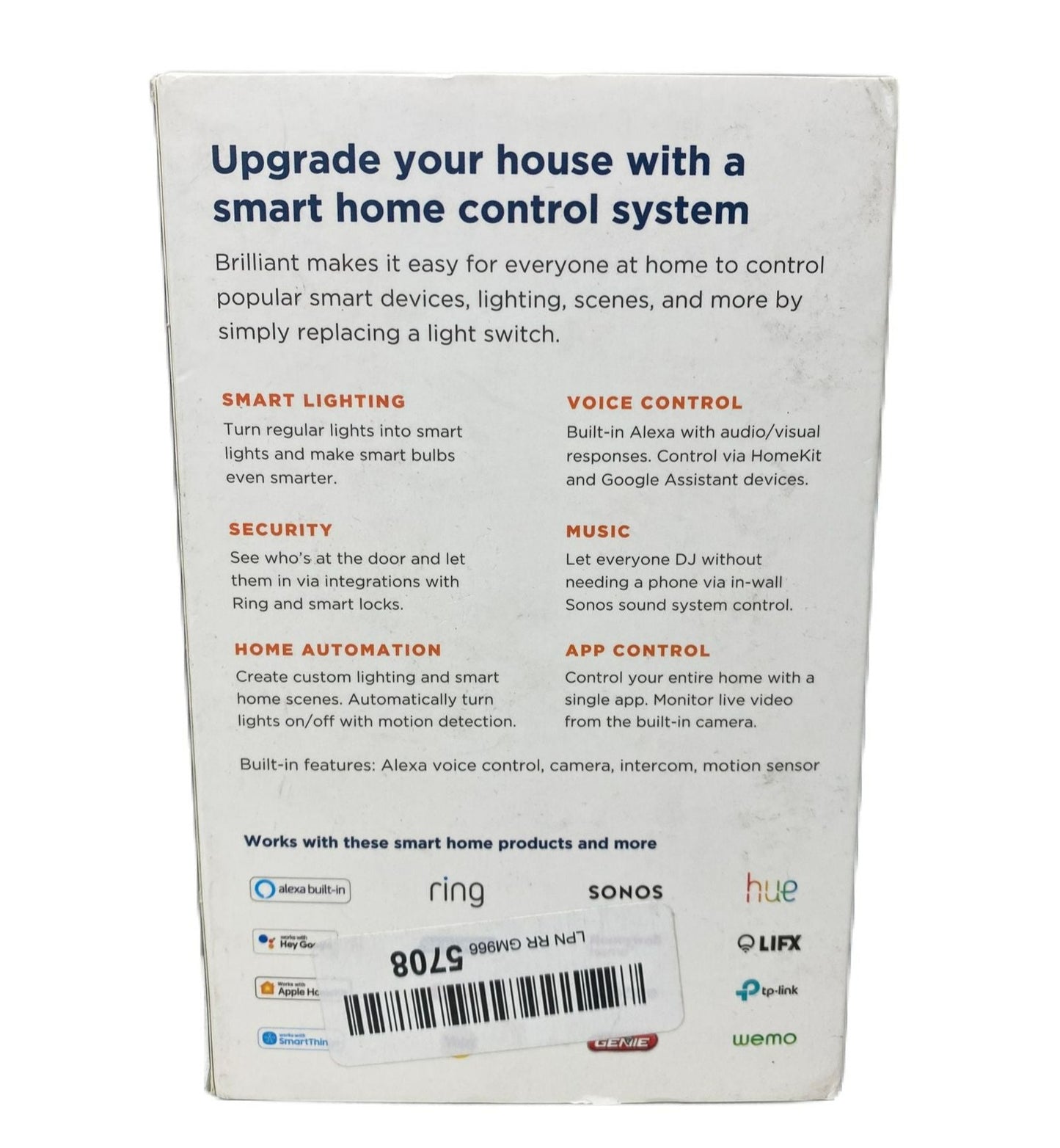 Brilliant Smart Home Control (1-Switch Panel)