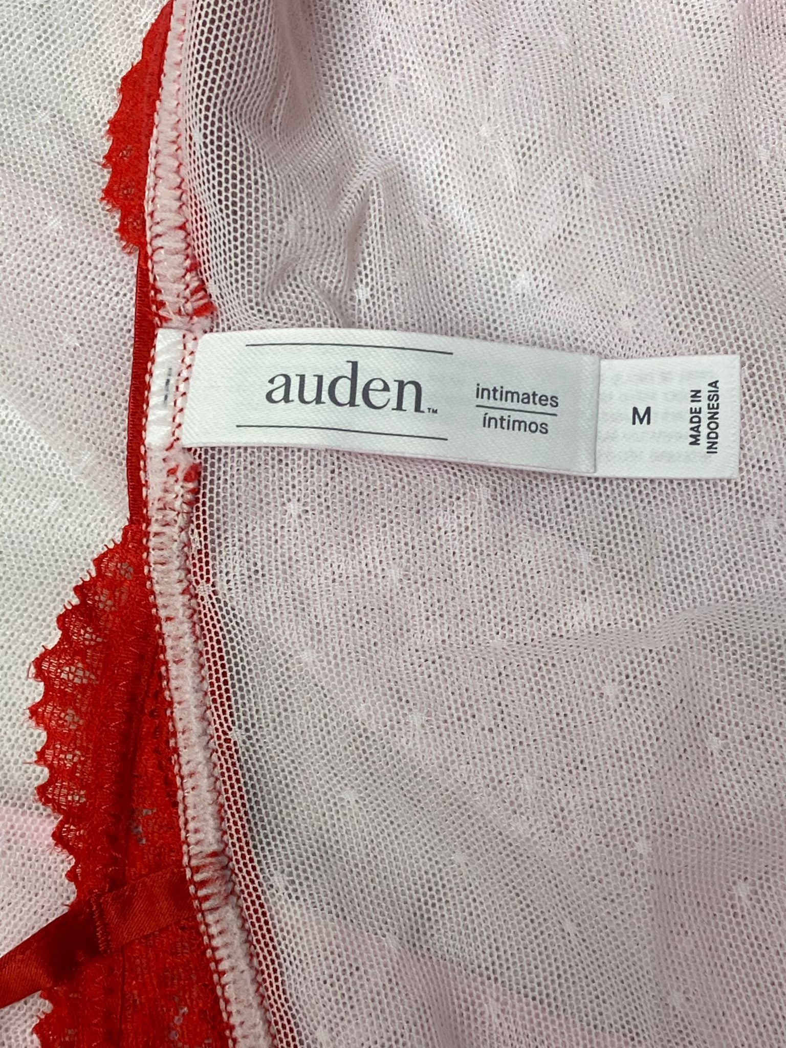 Women's Red and Pink Pajama Dress and Thong Set - M