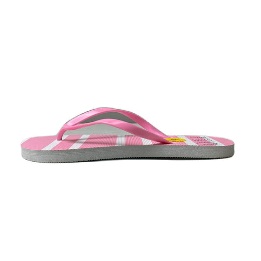 Women's Pink & White Striped Queen Bee Flip Flops