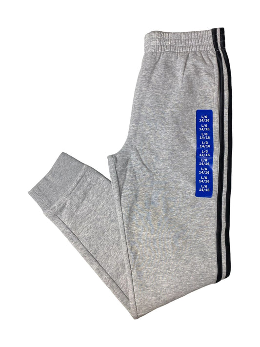 Kids Grey and Black Stripped Joggers  - L (14/16)