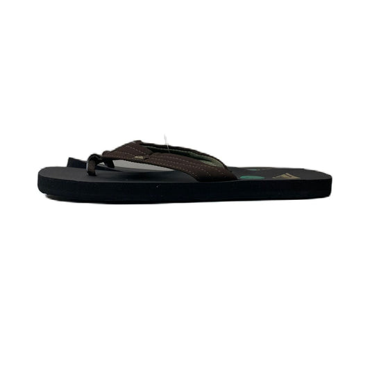 Men's Black and Brown Thong Sandals - 12