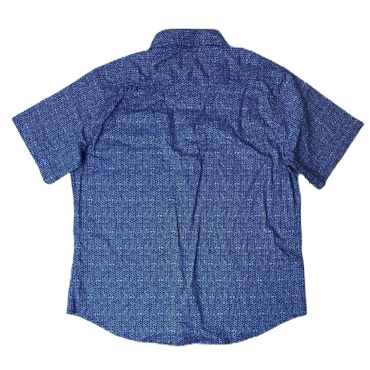 Men's Blue Short Sleeve Button-Up - M