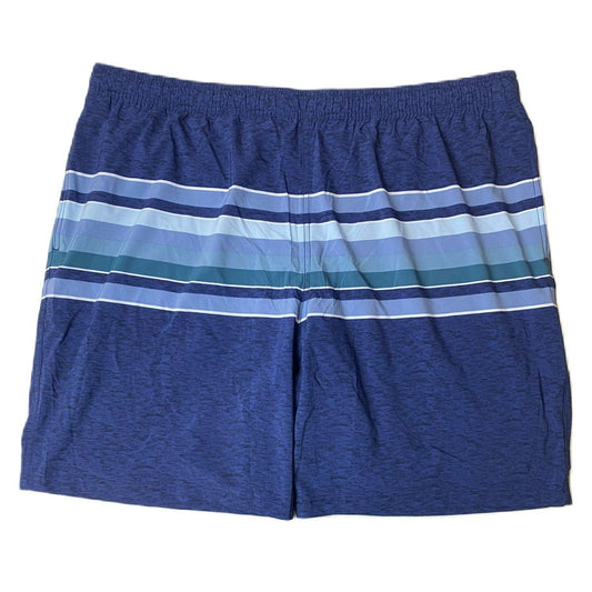 Men's Blue Zipper Back Pocket Swim Short