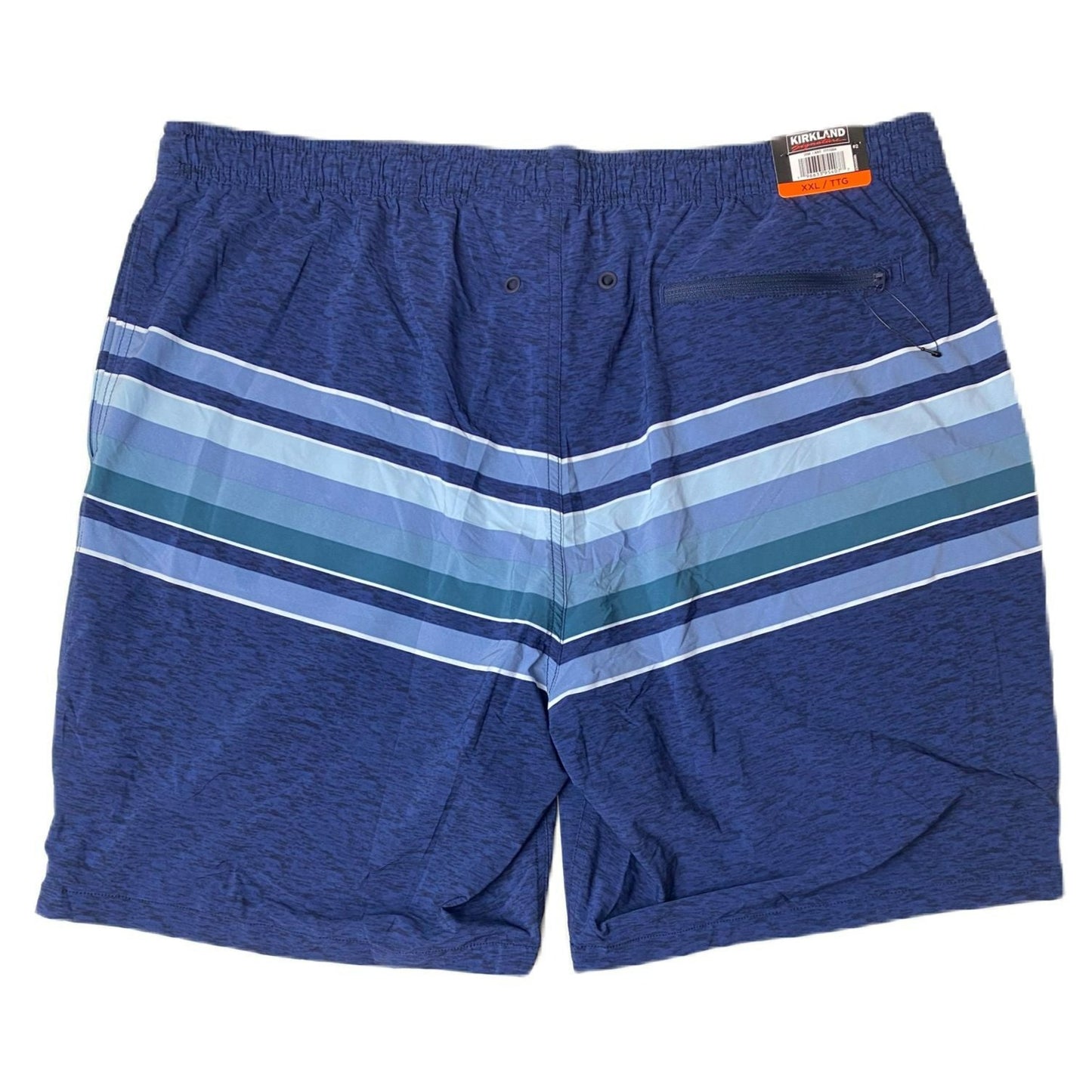 Men's Blue Zipper Back Pocket Swim Short