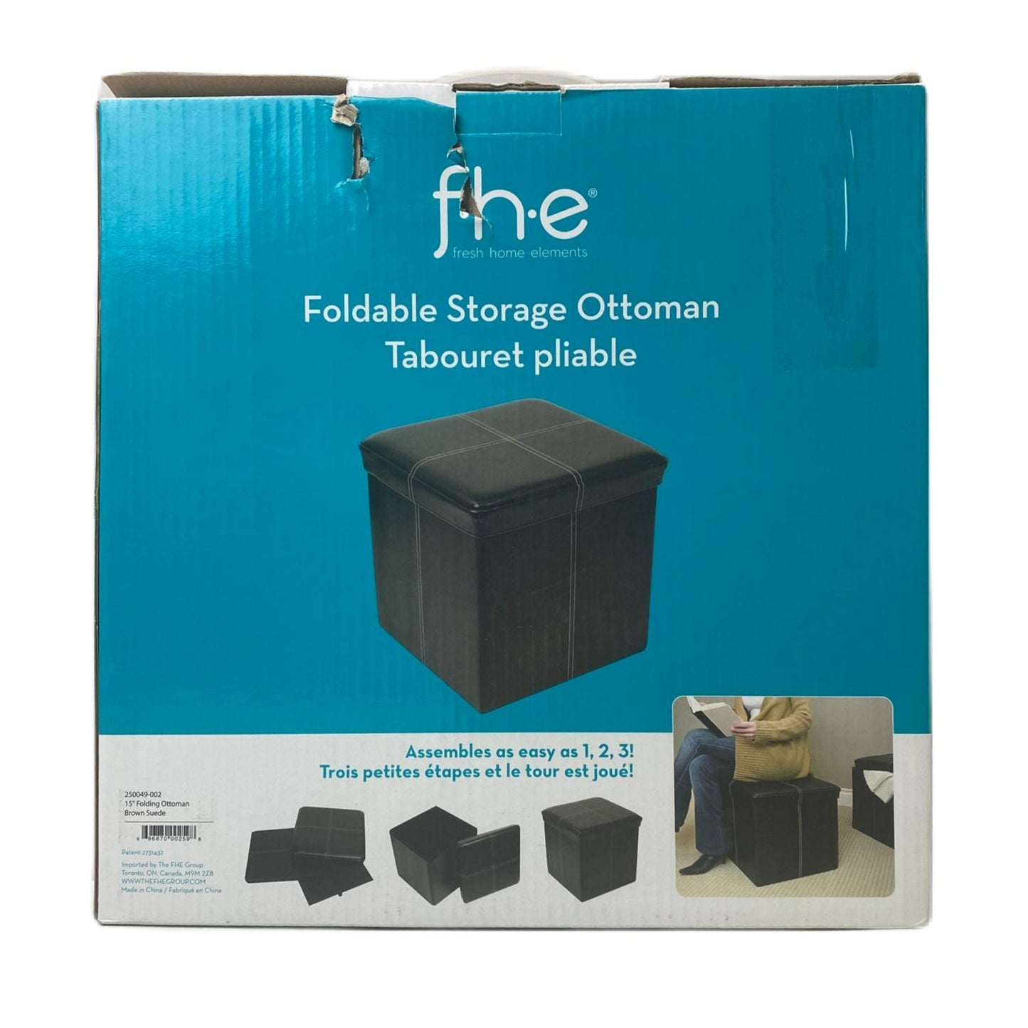 FHE Folding Storage Ottoman