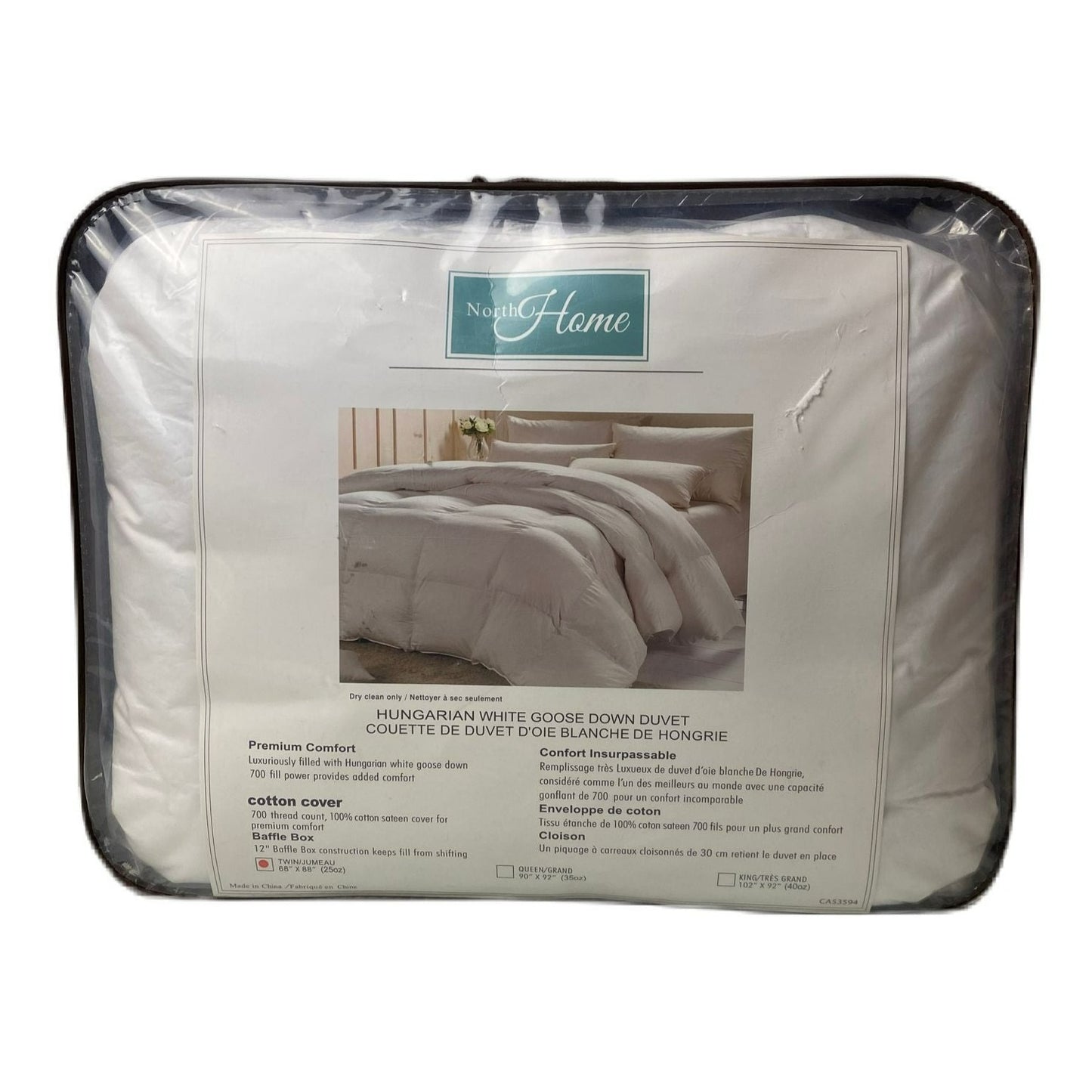 North Home Hungarian White Goose Down Duvet - Twin