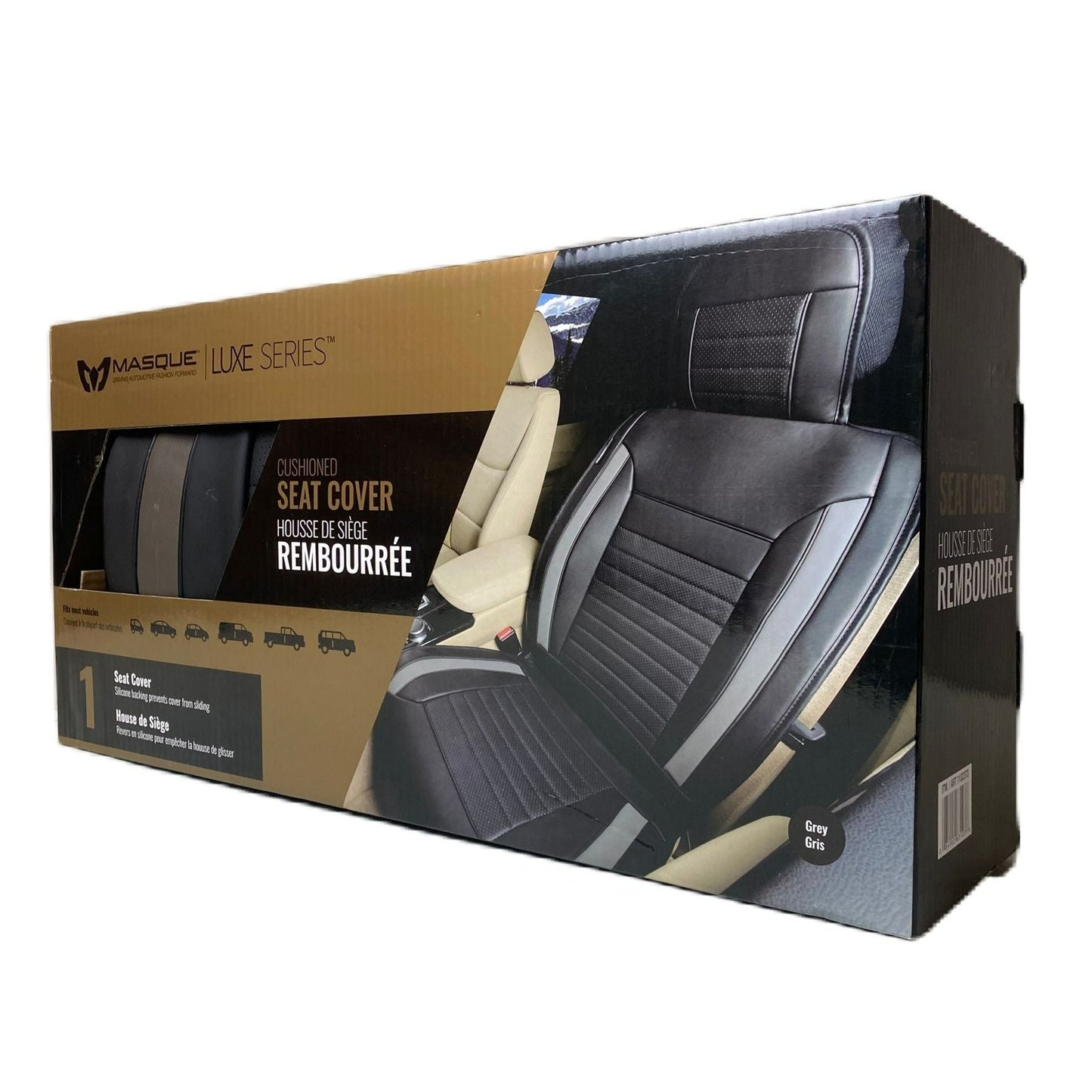 Luxe Grey Single Seat Cover