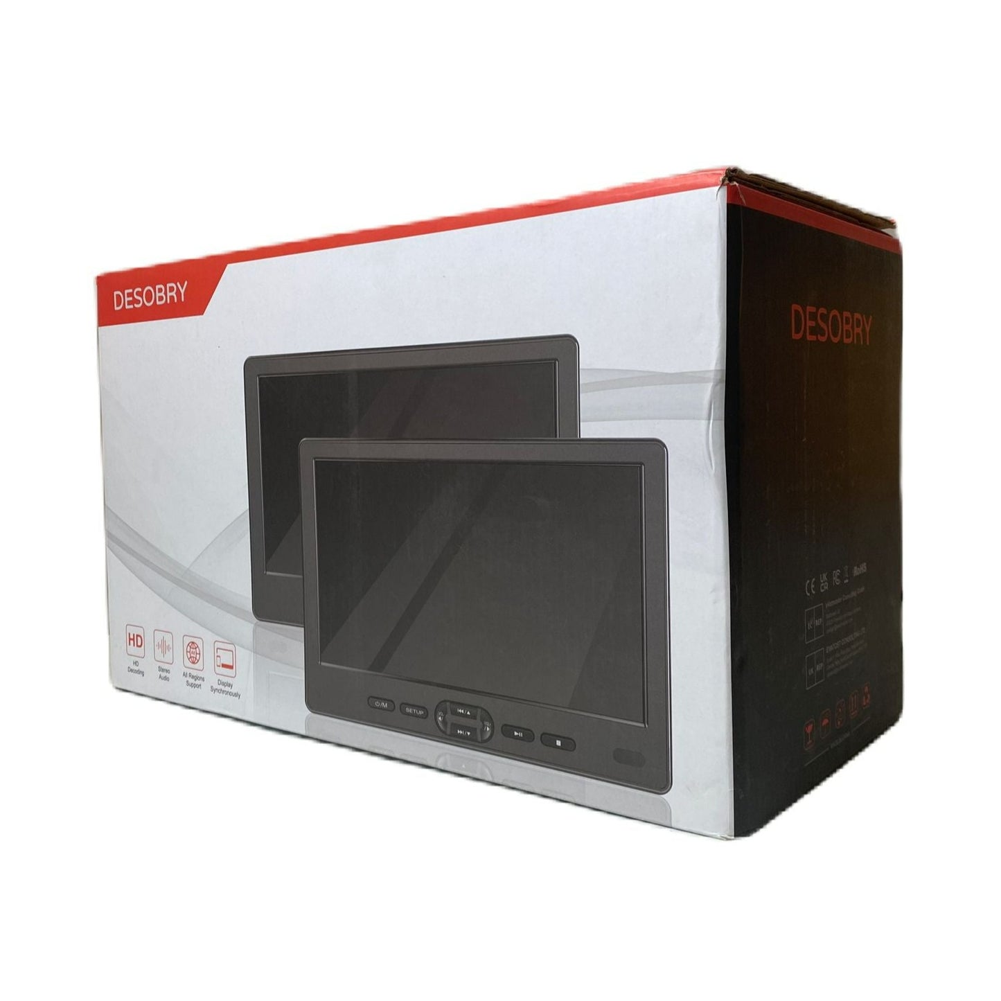 Desobry 10.5" Portable Dual Screen Car DVD Player