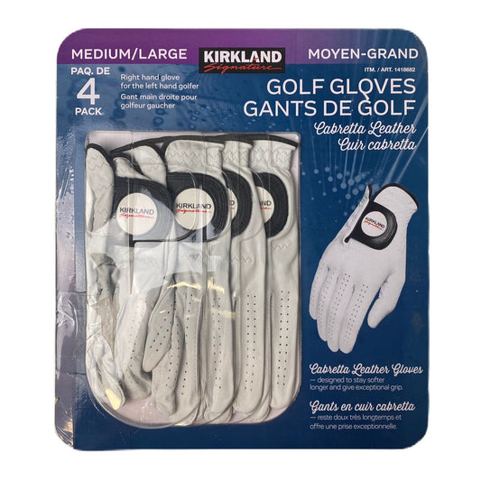 Cabretta Leather Golf Gloves 4-Pack - M/L