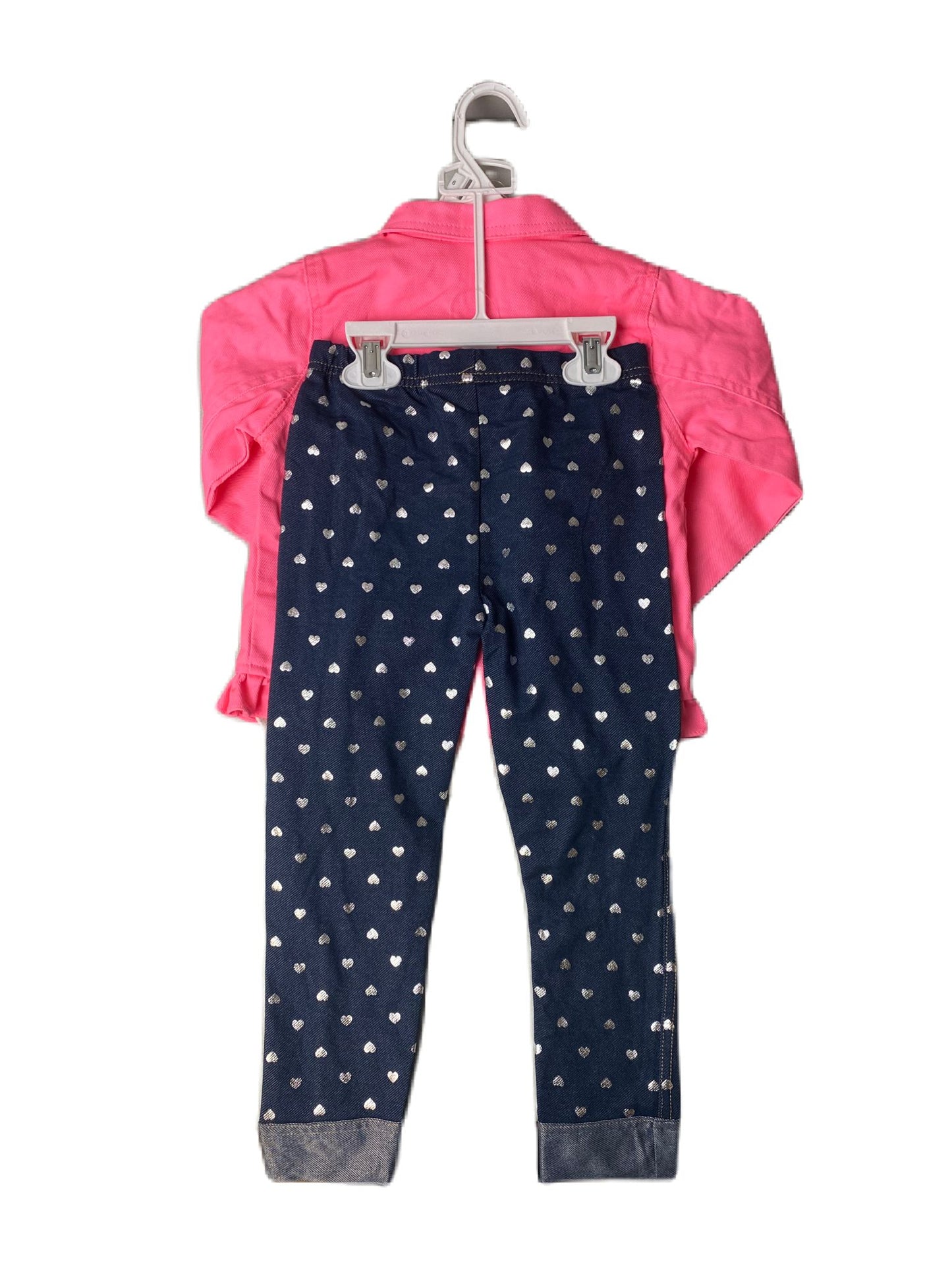 LL Girls Pink Jeans Jacket 3-Piece Set - 6