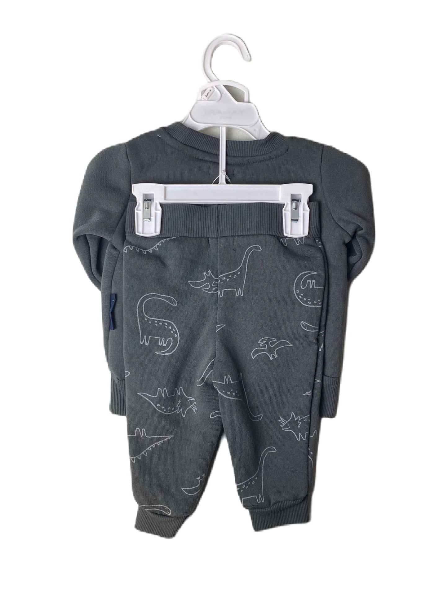 Baby Boys Grey Dinosaur 2-Piece Set - 3-6M