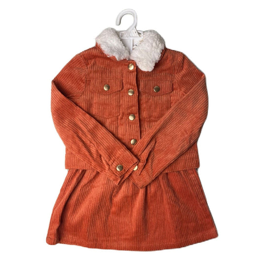 Girls Burnt Orange 3-Piece Skirt Set - XS (4)