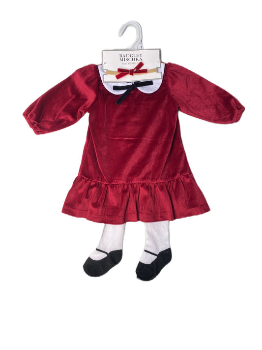 Baby Girls Red Long Sleeve 2-Piece Set -  3-6M