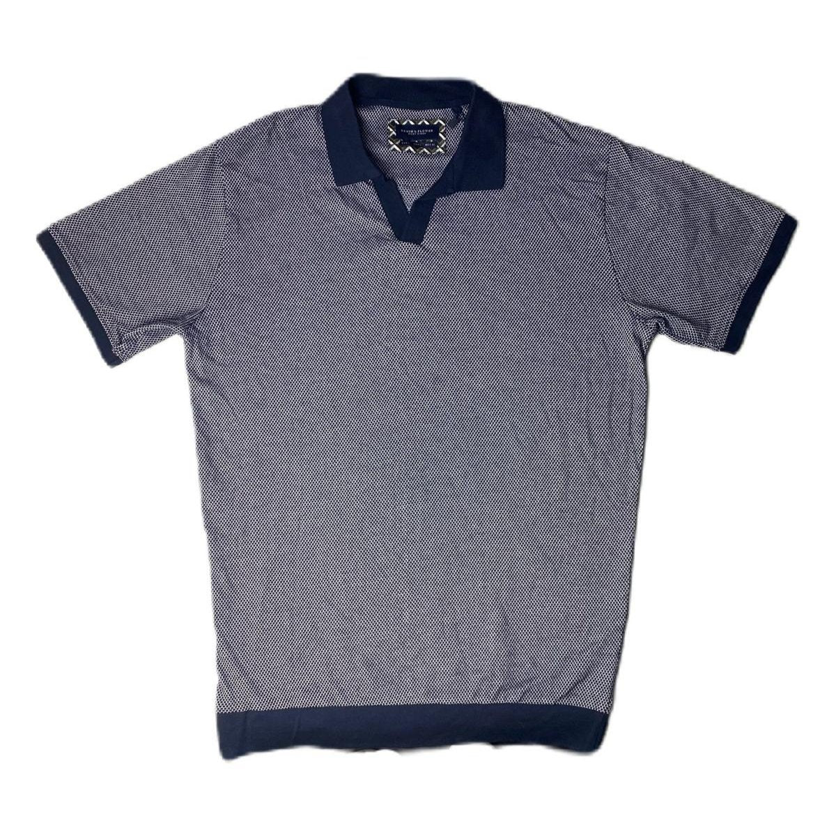 D&F Men's Dark Blue Polo Shirt - L