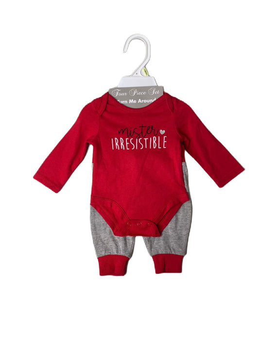 Baby Boys Red and Grey 4-Piece Set - 3M