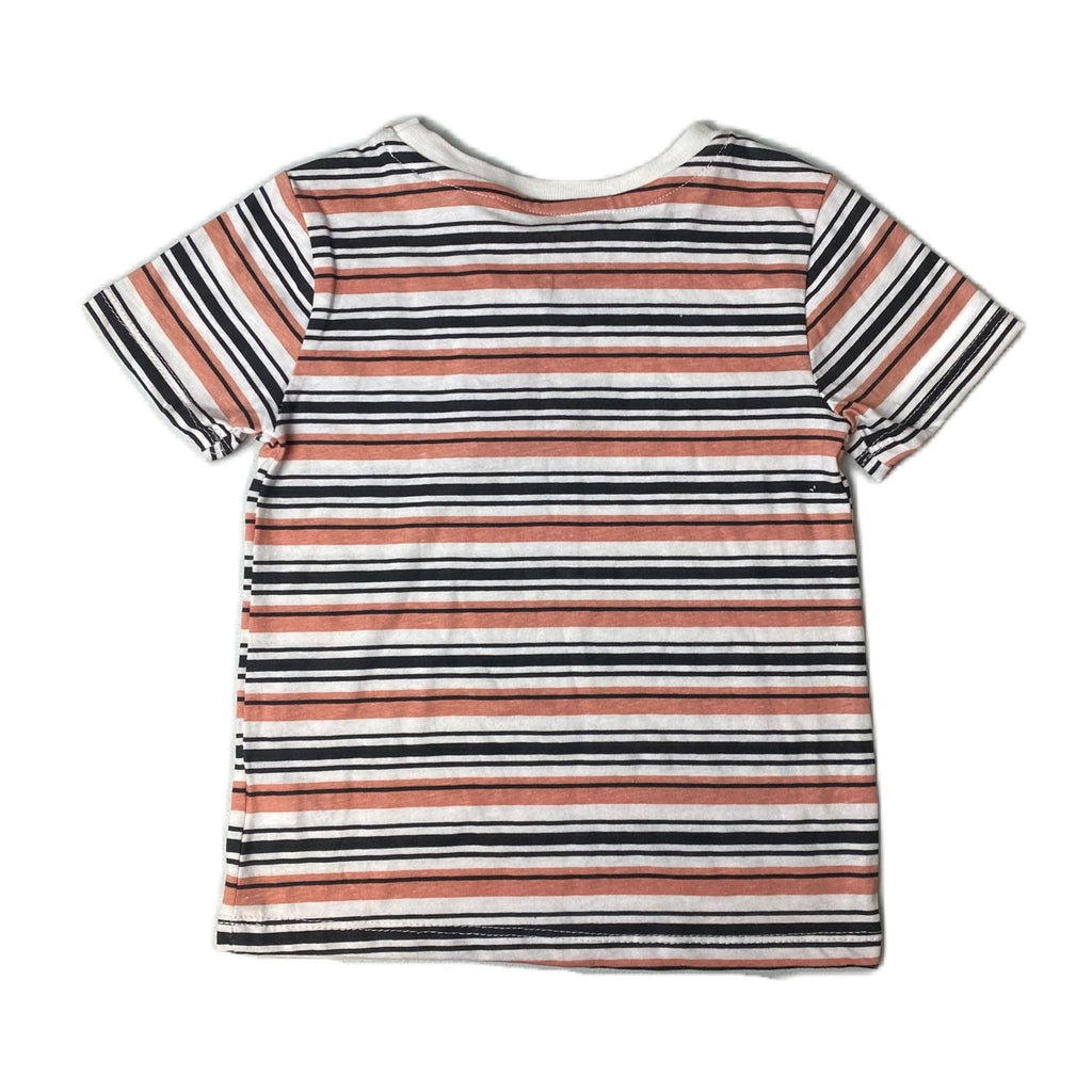JS Girls Multicolor Striped Short Sleeve T-Shirt - 4