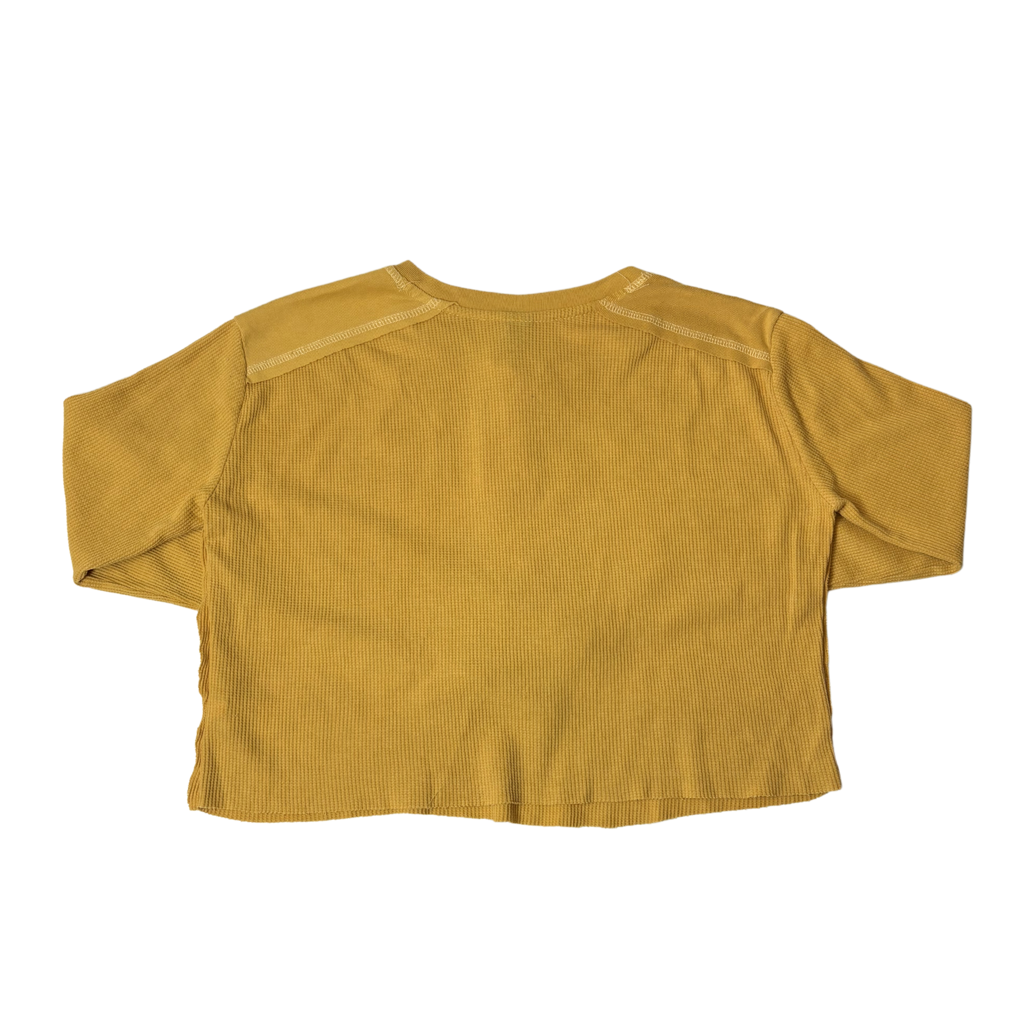 Women's Yellow Cropped Long Sleeve Shirt - M
