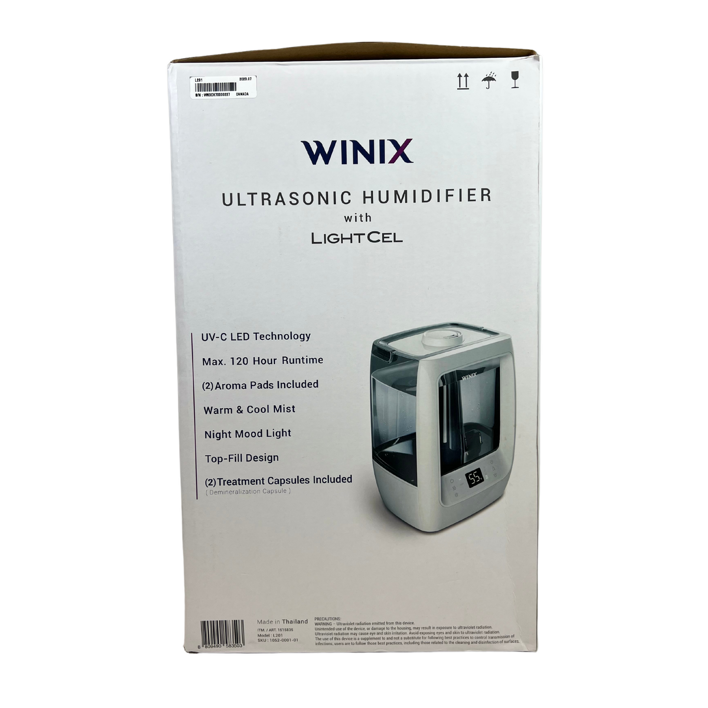 L201 Ultrasonic Humidifier - Warm & Cool Mist, 7.5L (White)