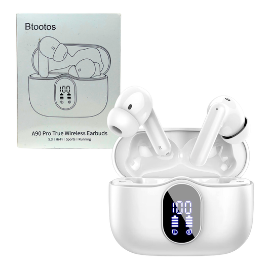 Wireless Earbuds Bluetooth 5.3 Headphones – 40H Playtime, Noise Cancelling Mics, Waterproof, LED Display