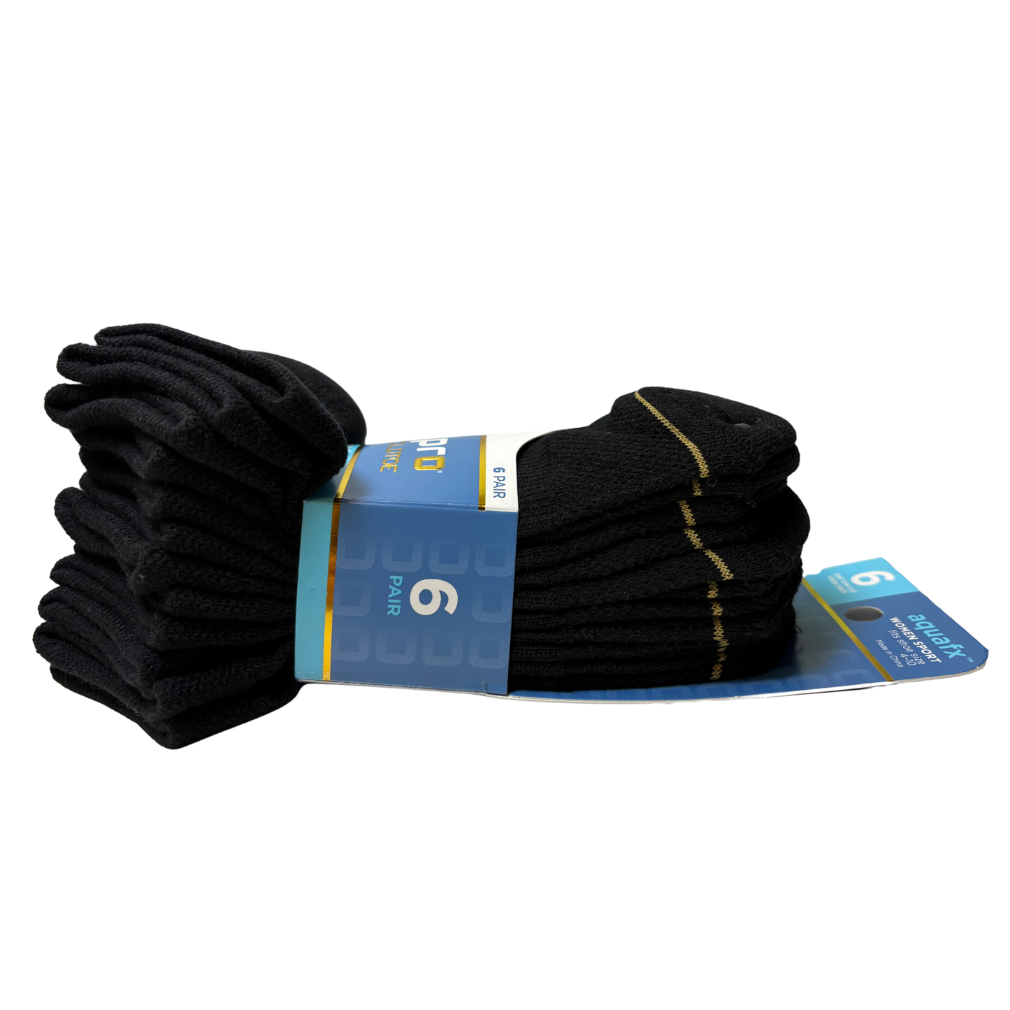 Women’s 6-Pair Low Cut Black Socks Fits Shoe Size 4–10