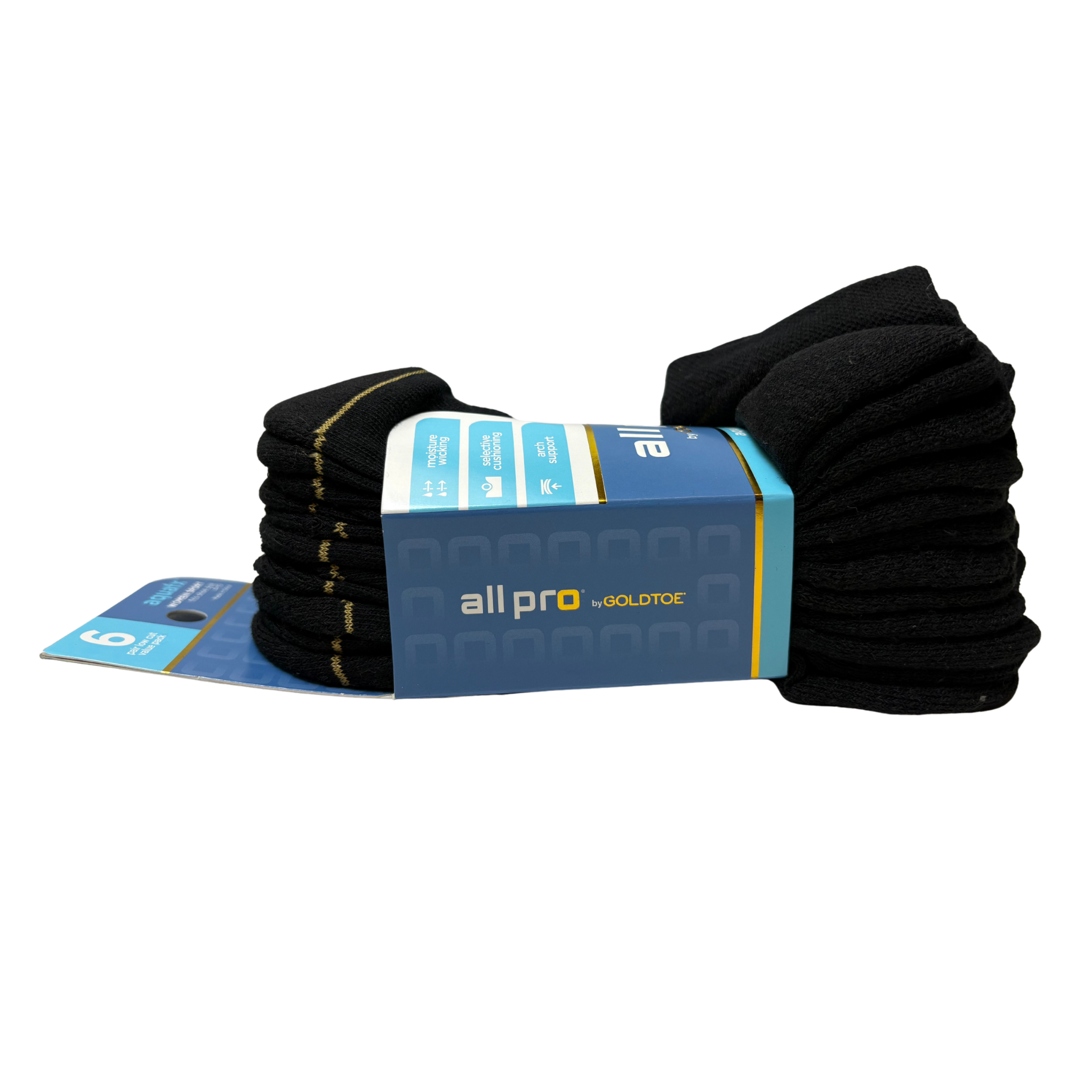 Women’s 6-Pair Low Cut Black Socks Fits Shoe Size 4–10