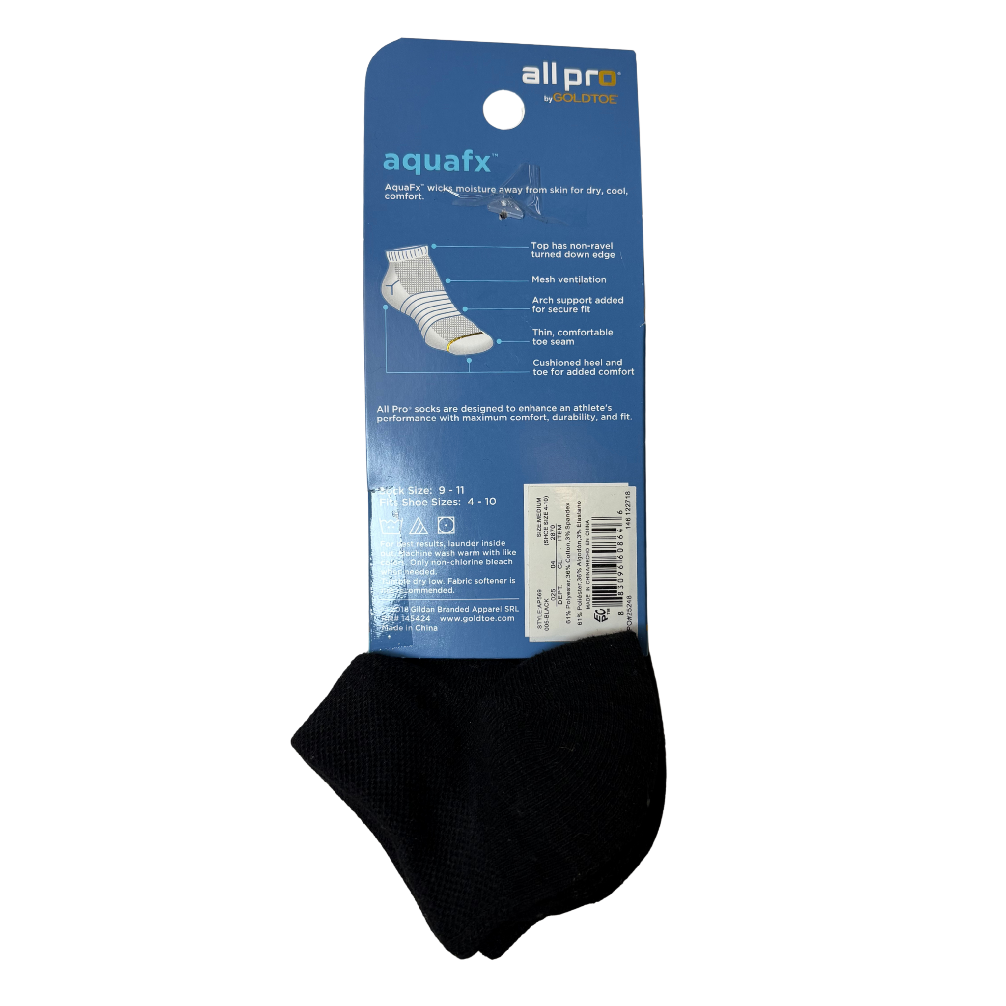 Women’s 6-Pair Low Cut Black Socks Fits Shoe Size 4–10
