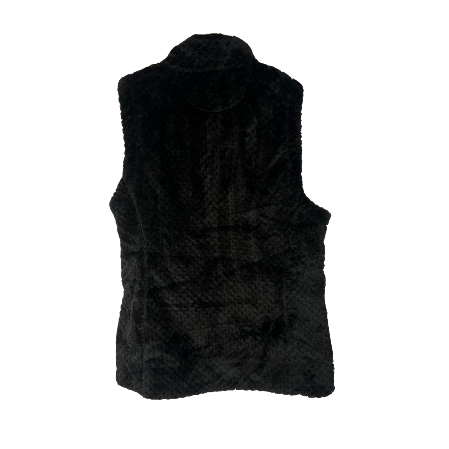 Women's CK Faux Fur Vest, Black, Size S