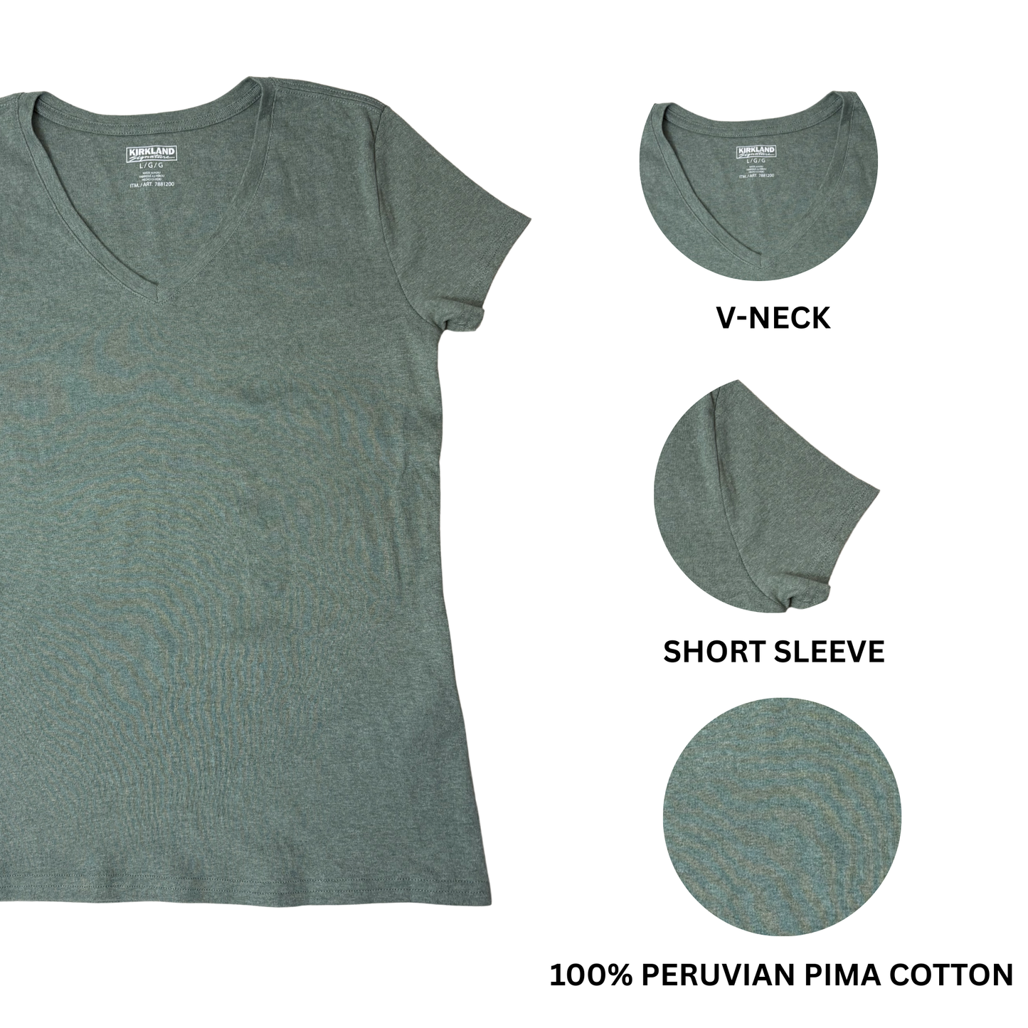 Women’s Green V-Neck T-Shirt