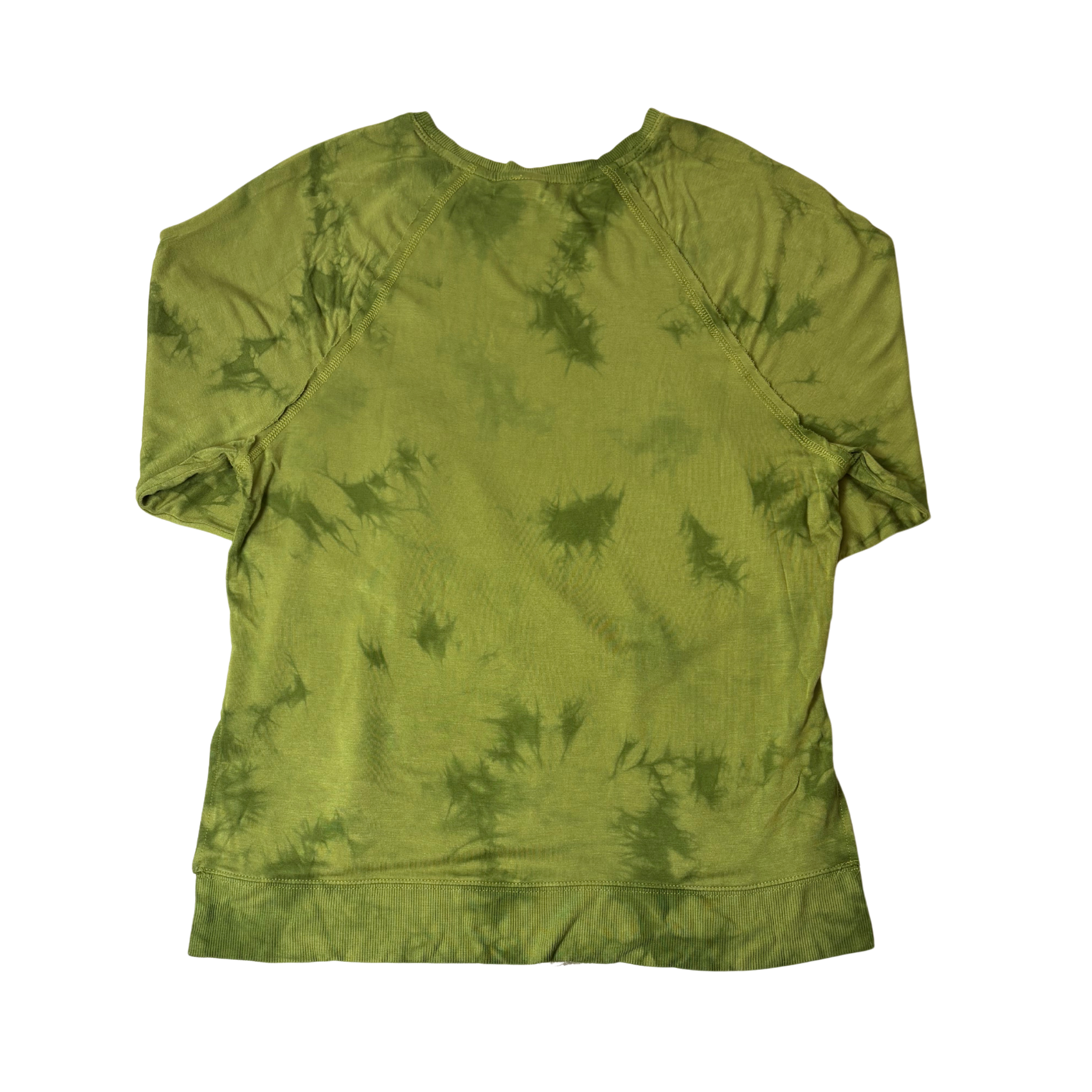 Women's Green Long Sleeve Overdye High-Low Shirt