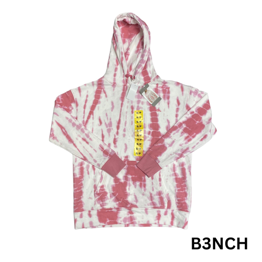 Women's Pink and White Pullover Hoodie - S