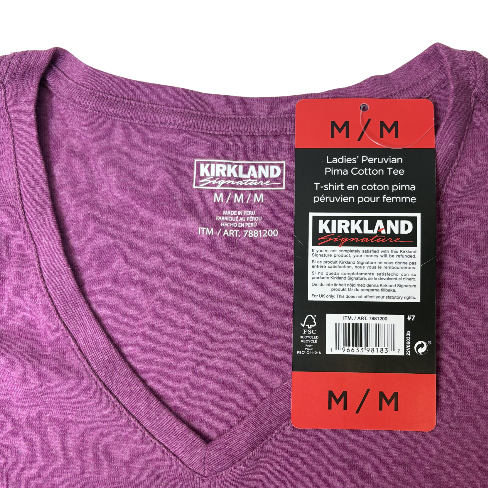 Women’s Purple V-Neck T-Shirt – Size M