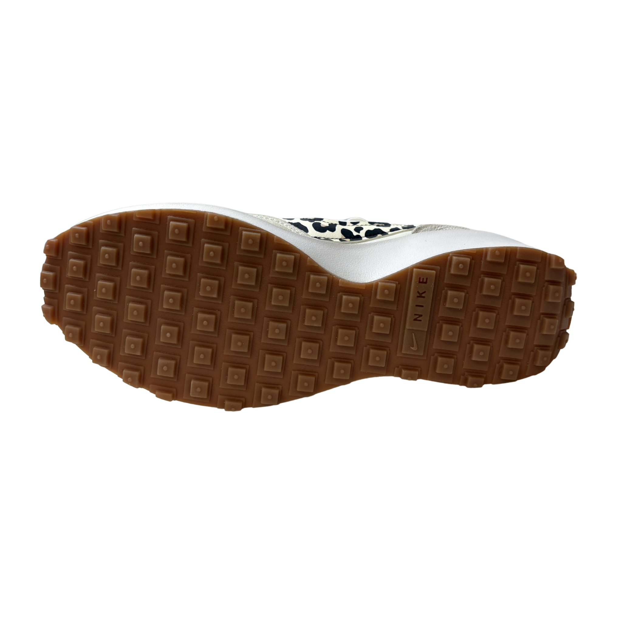 Women’s Waffle Debut White/Sail Sneakers with Orange & Animal Print – Size 9