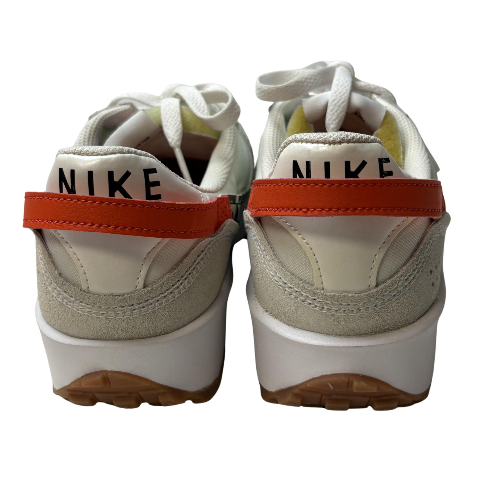 Women’s Waffle Debut White/Sail Sneakers with Orange & Animal Print – Size 9