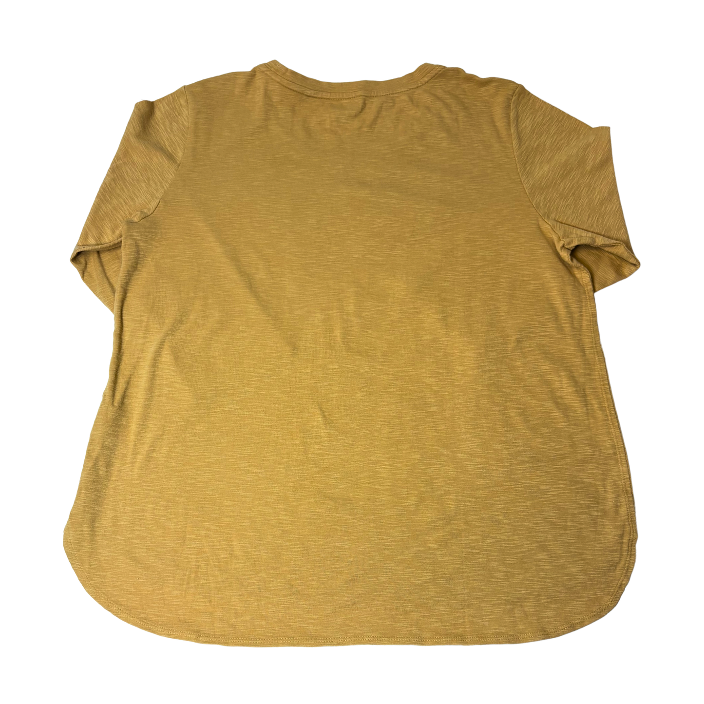 Women’s Yellow 3/4 Sleeve Cotton Slub T-Shirt – Size XL