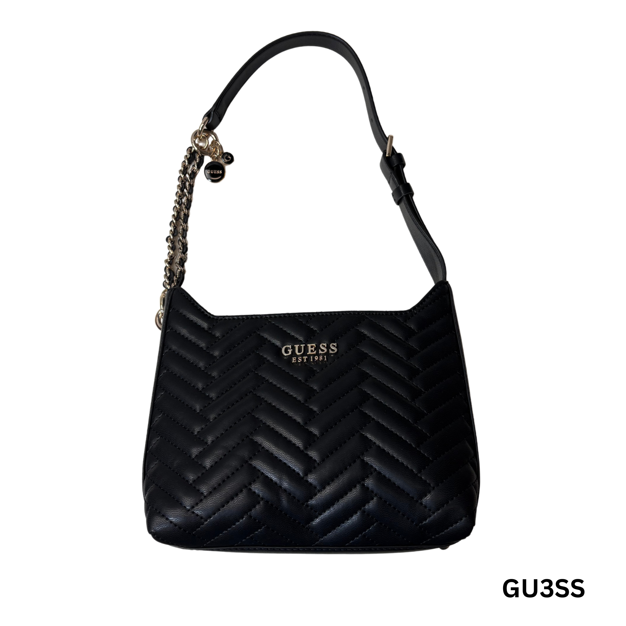 Women’s Anning Shoulder Bag – Black/Dark Taupe Faux Leather