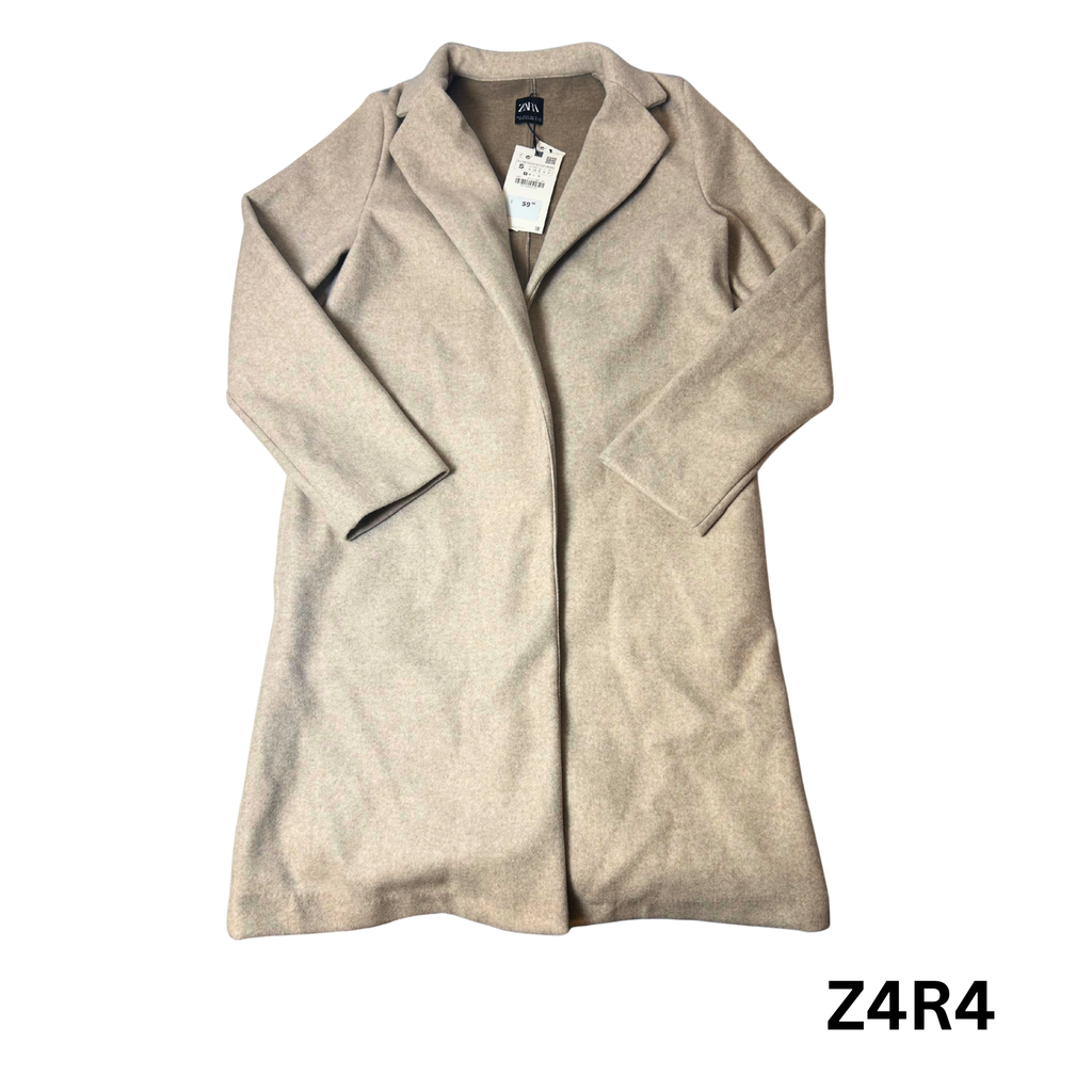 Women’s Basic Soft Coat – Camel – Size S – 100% Polyester