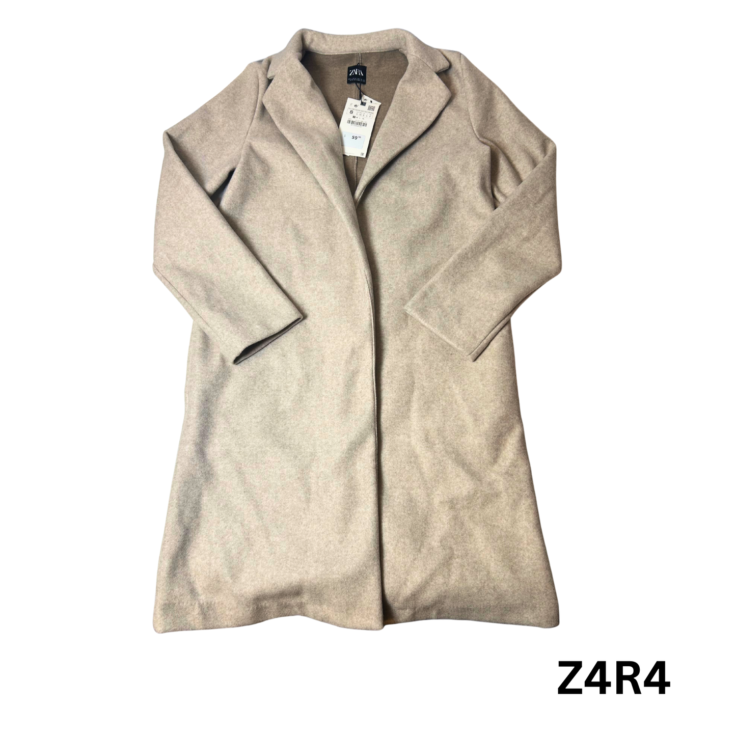 Women’s Basic Soft Coat – Camel – Size S – 100% Polyester