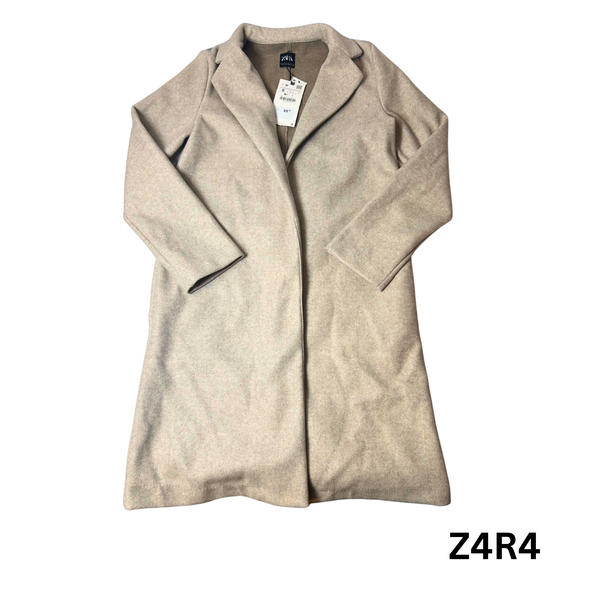 Women’s Basic Soft Coat – Camel – Size S – 100% Polyester