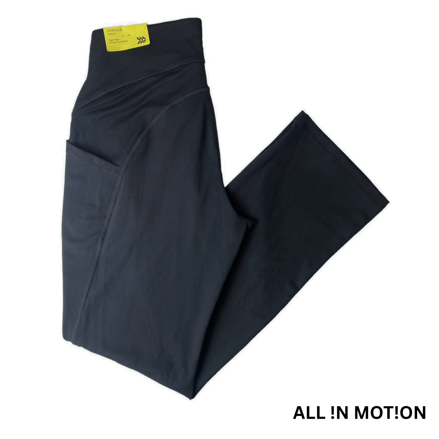 Women's Black High-Rise Straight Leg Pant - XS