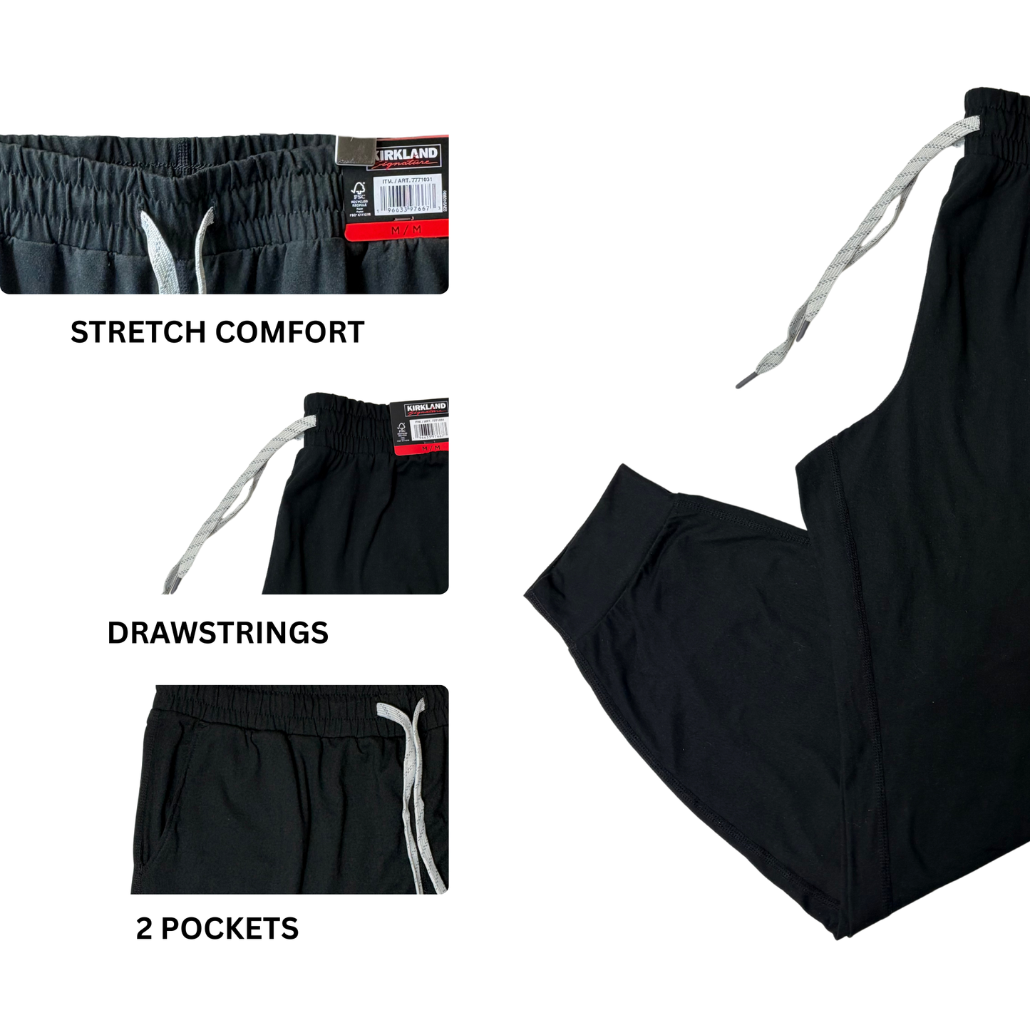 Women's Black Lightweight Joggers - M