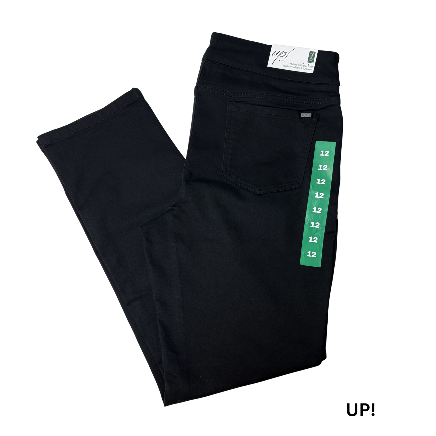 Women's Black Pull-on 5-Pocket Pants - 12