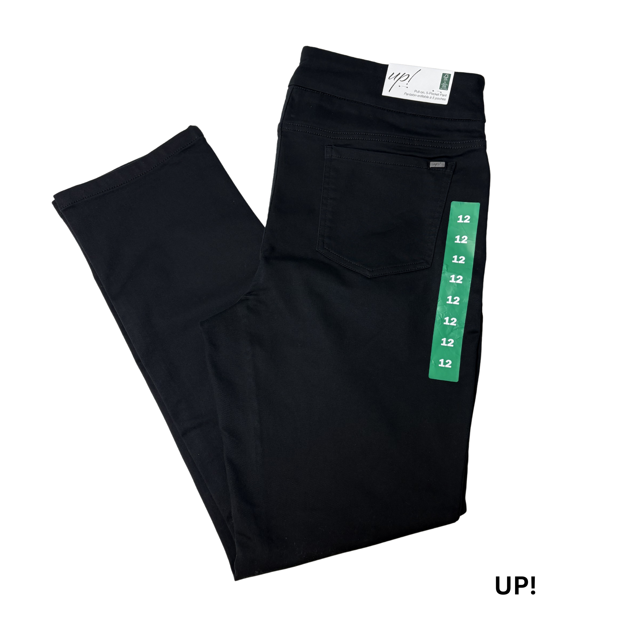 Women's Black Pull-on 5-Pocket Pants - 12
