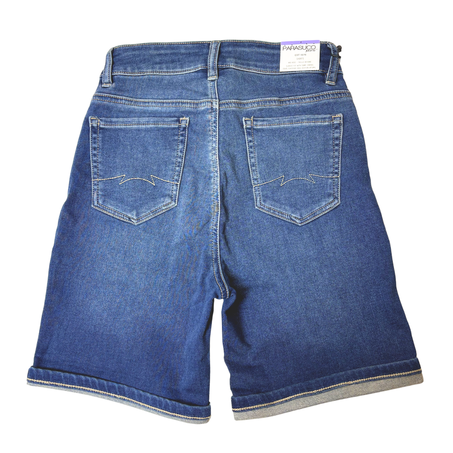 Women’s Blue Cuffed Mid-Rise Jean Shorts - Size 4