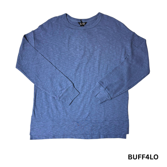 Women's Blue Long Sleeve Crewneck Shirt - S