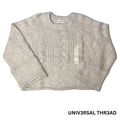 Women's Cream Knitted Wide-Wrist Sweater - M
