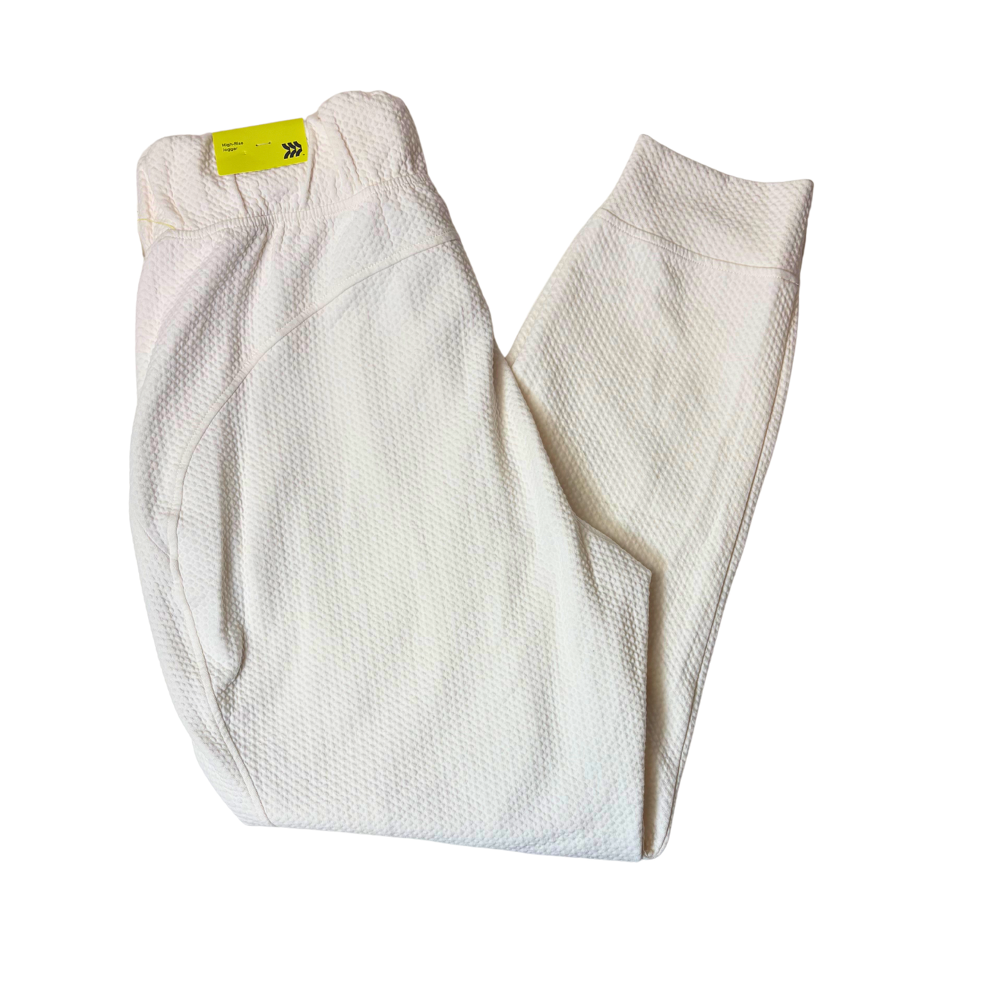 Women's Cream Textured Joggers